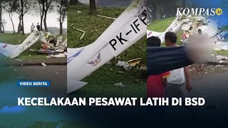 Pesawat Latih Jatuh di BSD Hancur Berkeping keping [upl. by Ollopa]