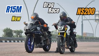 NS200 vs R15M Carbon Fiber Edition Drag Race [upl. by Daukas]