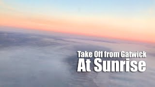 7AM Ascent from London Gatwick 4K Frosty Sunrise [upl. by Joellyn151]