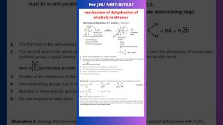 Mechanism of dehydration of alcohol to form alkenes  organic chemistry [upl. by Elatia]