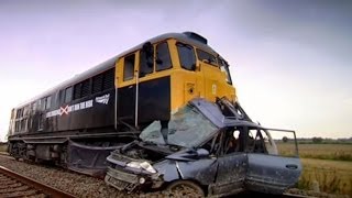 Car hit by train  Safety Message HQ  Top Gear  Series 9  BBC [upl. by Nessi553]