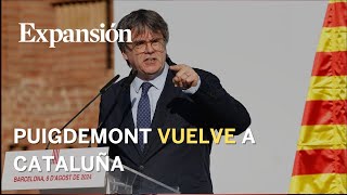 Puigdemont reaparece en Cataluña un hora antes de la investidura de Salvador Illa [upl. by Lenneuq]