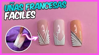 3 DISEÑOS DE UÑAS CON FRANCÉS EN RELIEVE 💅 DECORACIONES FACILES ✨ [upl. by Nidnal]