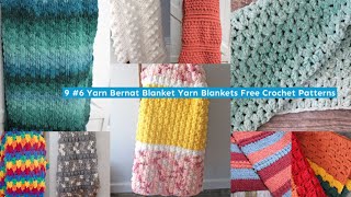 9 Bernat Yarn Super Bulky Learn to Make Throws Chunky Blanket Yarn Crochet Patterns [upl. by Sirtemed]