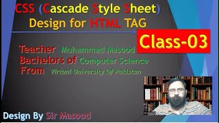 HTML with CSS Class 3 Sir Masood  div tag  inline css  internal css  margintop  layout [upl. by Anigger736]