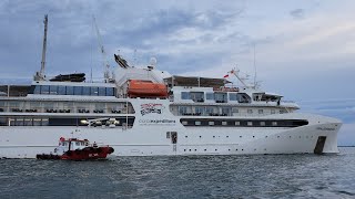 Makassar Pilot  Motor Pandu Pelayanan Kapal Pesiar MV Coral Geographer keluar Pelabuhan⛴️⚓️ [upl. by Jagir733]