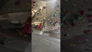 Practicing flagging on this one bouldering rockclimbinggym indoorclimbing rockclimbing [upl. by Enerehs]