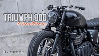 Custom TRIUMPH 900  Brat Style Bobber  by K Speed [upl. by Yanffit]