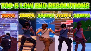 TOP 5 BEST STRETCHED RESOLUTIONS In Fortnite Season 4 For Low End PC  🔨 BOOST FPS amp REDUCE DELAY🔨 [upl. by Vitalis15]