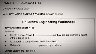 Childrens Engineering Workshops ielts listening [upl. by Faina]