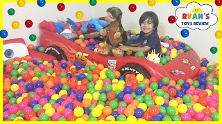 BALL PIT SURPRISE in our house with Toys [upl. by Eleumas657]