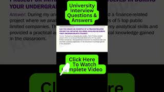 University Interview Questions and Answers  Pass Your University Admission Interview [upl. by Starks334]