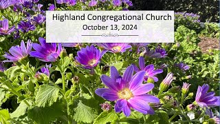 Highland Congregational Church 101324 Worship Service [upl. by Jarred]