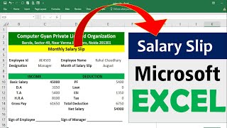 How To Create Salary Slip in Excel  Payslip in Excel salaryslip [upl. by Fachanan]