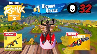 Chapter 2 Remix Fortnite Battle Royale 30 Kills Ranked  Dynamo TNTina Skin l Controller Gameplay [upl. by Ainej]