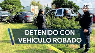 Detienen a hombre con un auto robado tras una persecución en Tlaquepaque [upl. by Eirrab]