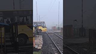 Train Cross yellow bus train trending shorts [upl. by Osi10]