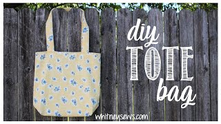 DIY Tote Bag  Beginner Sewing Tutorial  Whitney Sews [upl. by Lednew]