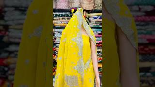 Latest designer saree for haldi function 😍 beautiful yellow saree saree shorts haldifunction [upl. by Nhguavahs]