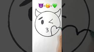 Emoji mixing 😈😘💚 art drawing shortvideo artist howtodraw [upl. by Anet708]