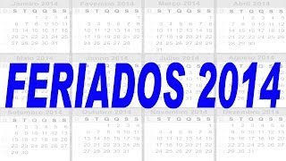 Calendário feriados 2014 nacionais e facultativos [upl. by Ahsek]