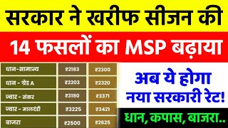 सरकार ने कपास धान बाजरा सहित 14 फसलों का MSP बढ़ाया  New MSP 202425  अब ये होगा नया रेट [upl. by Anirrok667]