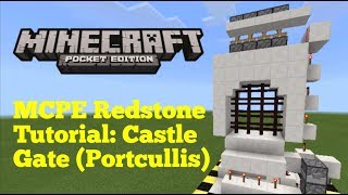 Minecraft Pocket Edition Redstone Tutorial Castle Gate MCPE 110 [upl. by Tlok]