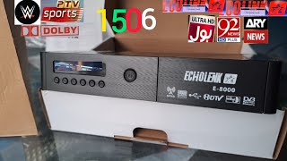 Echolink E 8000 Sattelite Reciever unboxing Full Review [upl. by Erialcyram]