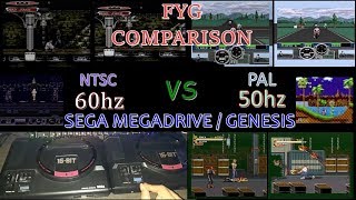 SEGA MEGADRIVE NTSC 60hz Vs PAL 50hz Comparison [upl. by Ariem]