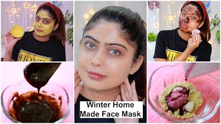 3 Winter HOMEMADE FACEMASKS for DRY SKIN DULL SKIN ANTI  AGING [upl. by Odraode]