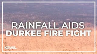 Rainfall humidity help with fighting the Durkee Fire the largest wildfire in US [upl. by Boys]