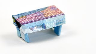 GELD Geschenkidee Hocker falten aus Geldschein ORIGAMI Möbel [upl. by Danelle162]