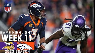 Minnesota Vikings vs Denver Broncos  2023 Week 11 Game Highlights [upl. by Gerladina]