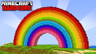 I Built The WORLDS BIGGEST RAINBOW in Minecraft Hardcore 97 [upl. by Urbai371]