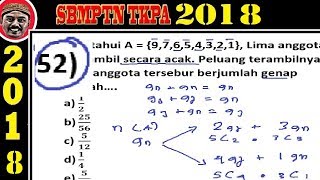 pembahasan soal SBMPTN 2018 TKPA matematika dasar no 52 peluang [upl. by Ijar]