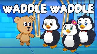 WADDLE WADDLE WADDLE  Fun Penguin Song for Kids  Animated Cartoon Video  JBBearz [upl. by Guss]