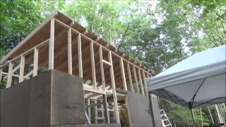 Nailing On The Roof Sheathing And Squaring The Tiny House [upl. by Volny611]