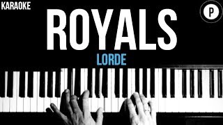 Lorde  Royals Karaoke SLOWER Acoustic Piano Instrumental Cover Lyrics [upl. by Nedra]