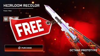 Get The New Octane Heirloom Recolor For Free In Apex Legends [upl. by Anaed]