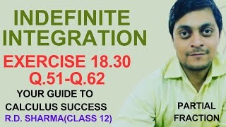 Partial fraction decomposition rd sharma exercise 1830  indefinite integration class 12 [upl. by Aimak541]