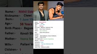 Nikhil Siddharth biography shortvideo [upl. by Lanti]