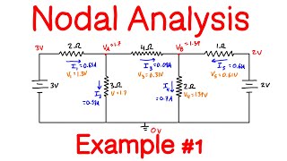 Nodal Analysis Example Problem 1 Two Voltage Sources [upl. by Eednac]