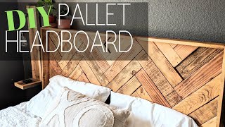 DIY HEADBOARD TUTORIAL  DIY HOME DECOR  PALLET FURNITURE [upl. by Eadrahs635]