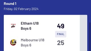 Grading Phase 2 Round 1 Melbourne Tigers B186 vs Eltham wildcats B186 [upl. by Crawley482]