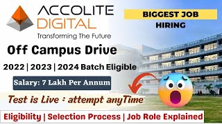 Accolite Digital Biggest Hiring 2022  2023  2024 Batch  Salary 7LPA  Latest Recruitment 2023 [upl. by Carleton908]