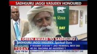 Isha Foundation Sadhguru Makes Headline News Accepts Environmental Achievement Award [upl. by Bertram]