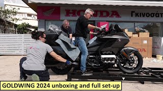 Unboxing 2024 HONDA GOLDWING 1800cc and full setup [upl. by Rexferd410]