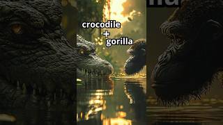 Crocodile  Gorilla hybrid  a new terrifying beast  shorts ai [upl. by Bobbe]