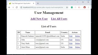 14 JSP Servlet Hibernate CRUD Example [upl. by Topping]