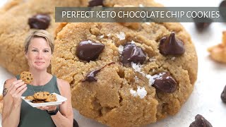 How to make PERFECT KETO Chocolate Chip Cookies  THICK and CHEWY [upl. by Lambard]